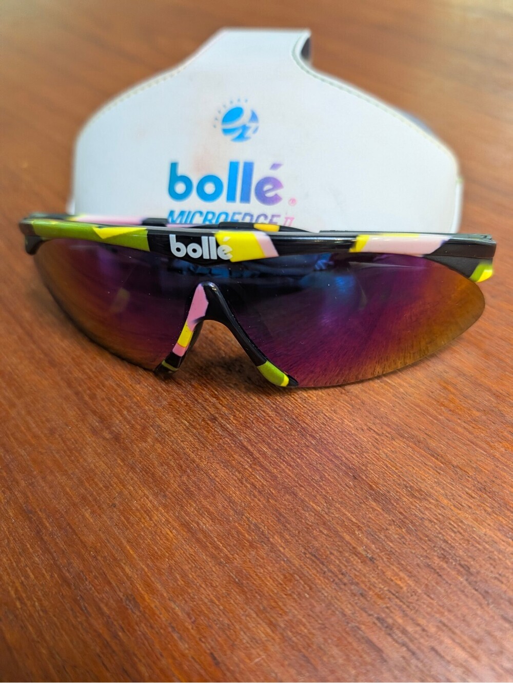 Bollé MicroEdge II Sport Sunglasses with Colorful Frame and Mirrored Lenses